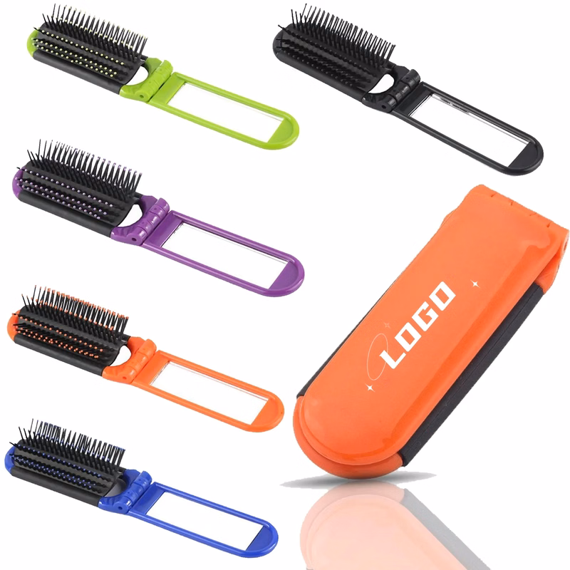Folding Travel Mirror Hair Brush