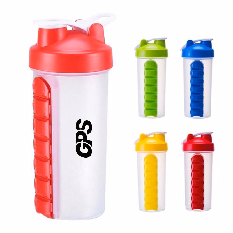 7 Compartments Pill Case with Water Bottle