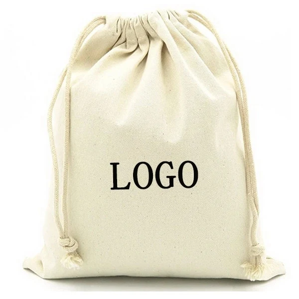 Large Cotton Draw String Bags - 15" x 9.5" 1