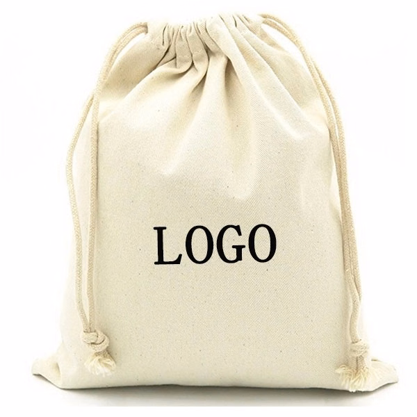 Large Cotton Draw String Bags - 15" x 9.5"