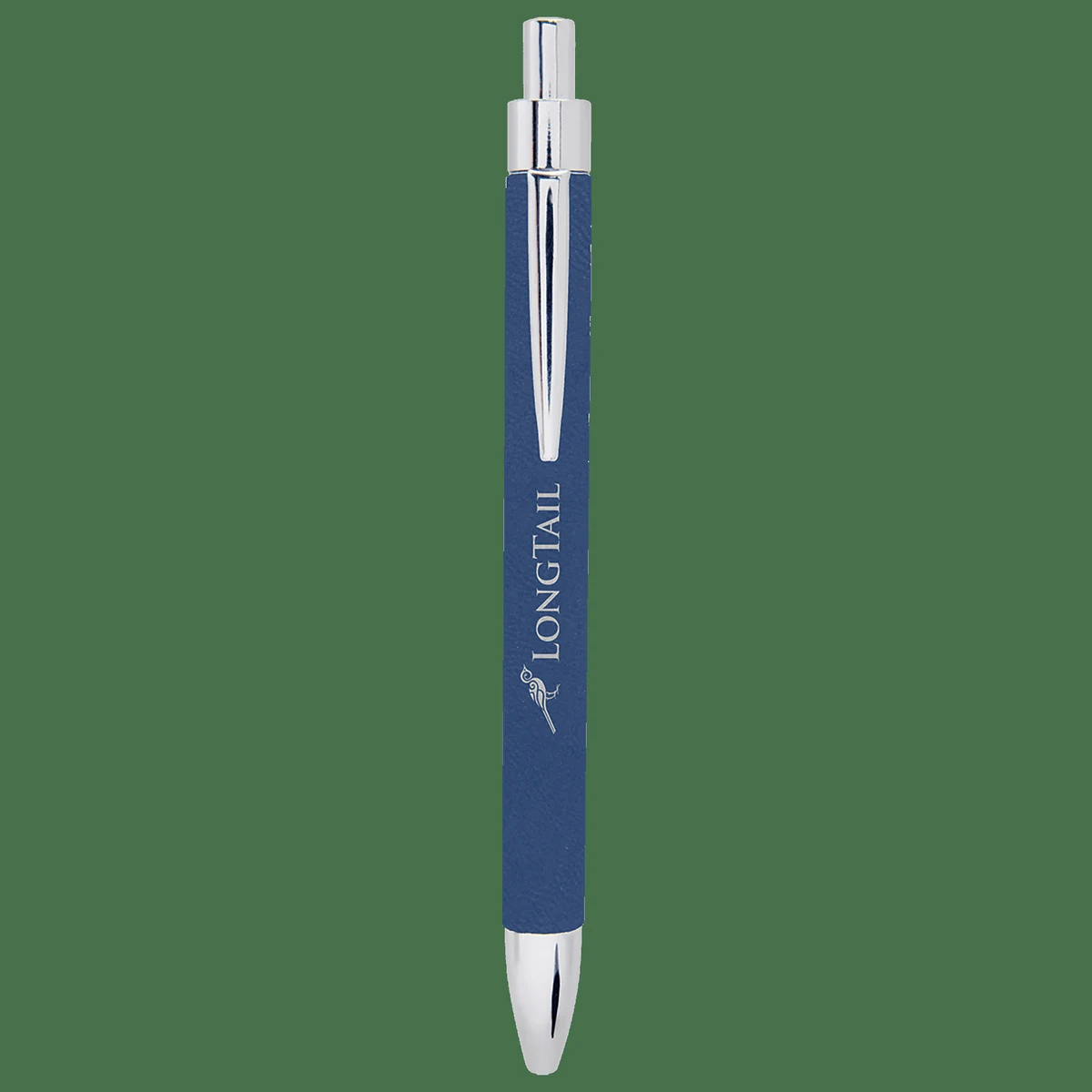 Blue/Silver Leatherette Pen 1
