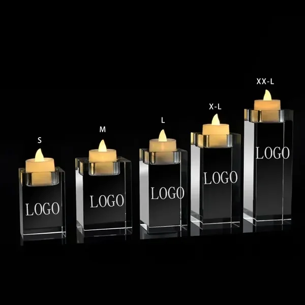 Custom Crystal Pillar Candle Holder 6.1 inch — Premium Home Decor Event Gift 1