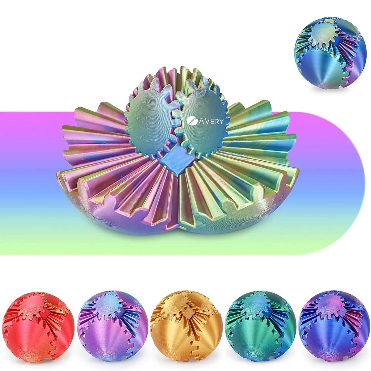 3D Printed Gear Ball Spin Toy 1