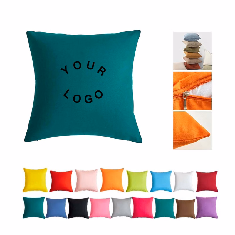 Plush Velvet Throw Pillow Cover 18x18 with Hidden Zipper