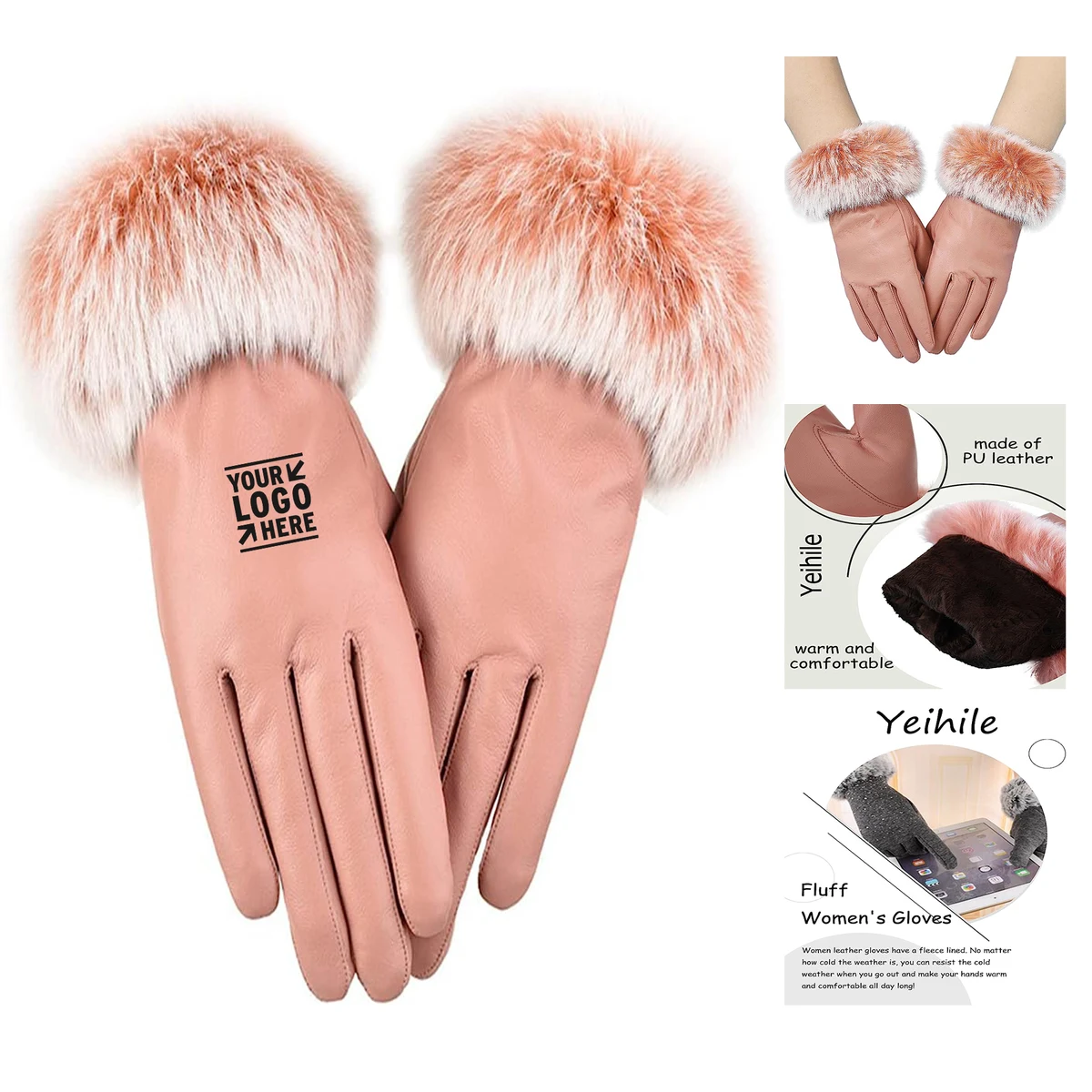 Fluff Women's Leather Gloves 1