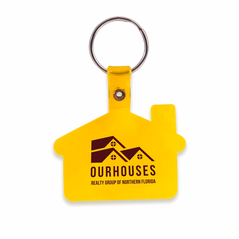 House Shaped Soft Plastic Key Tag (1 Color Imprint)