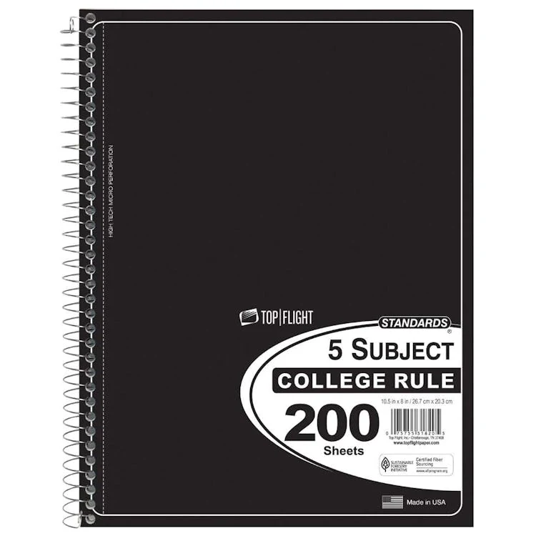 5-Subject College Rule Notebooks Assorted 1