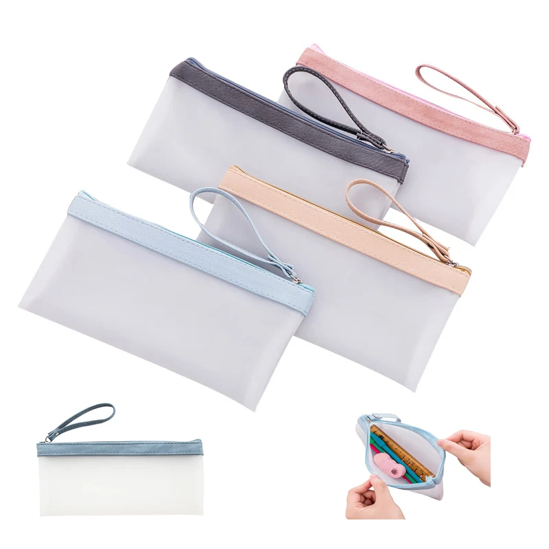 Matte Transparent Zipper Pencil Case 1