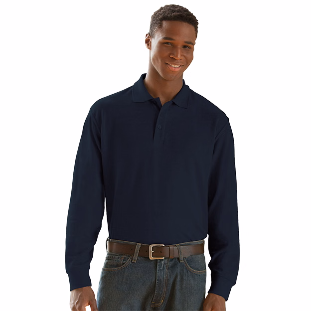 Long Sleeve Soft-Blend Double-Tuck Pique Polo