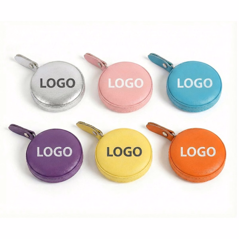 Round PU Leather Retractable Tape Measure 60 Inch
