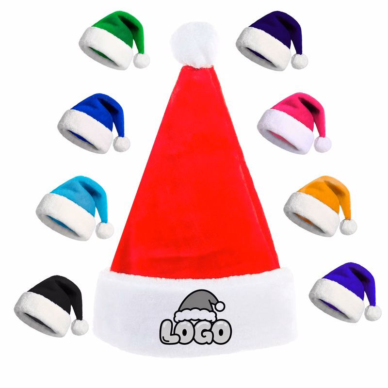Warm Short Plush Santa Christmas Hat