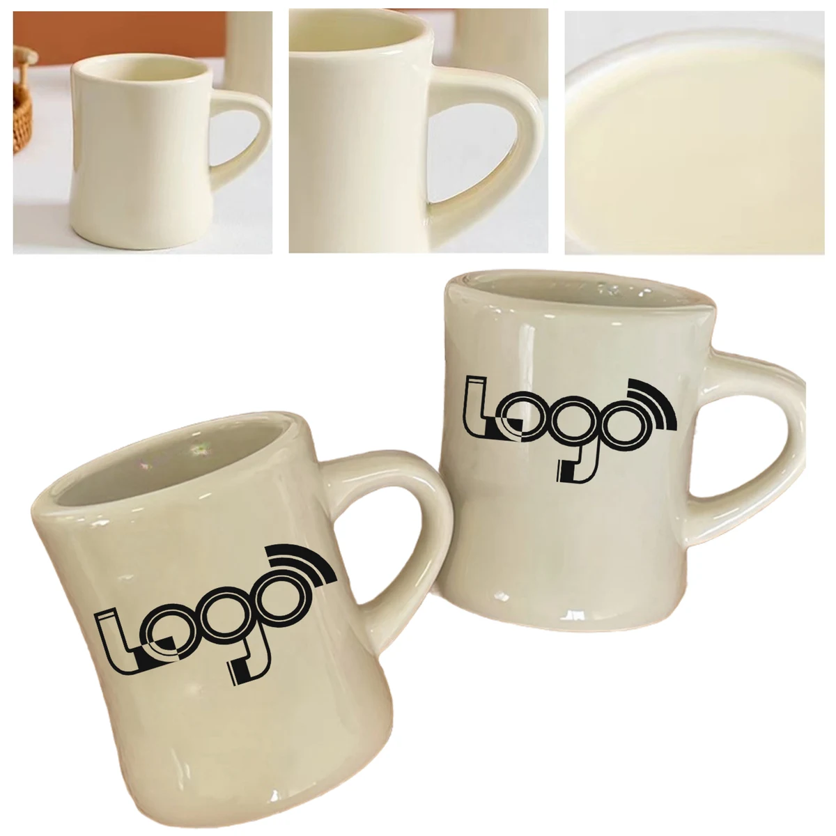 10oz Off-White Ceramic Mug 1