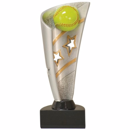Softball Banner Resin Award 7"
