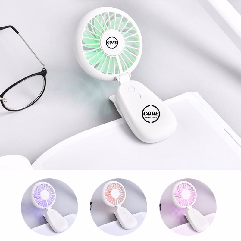 Portable Clip On Rechargeable Fan With Led Light