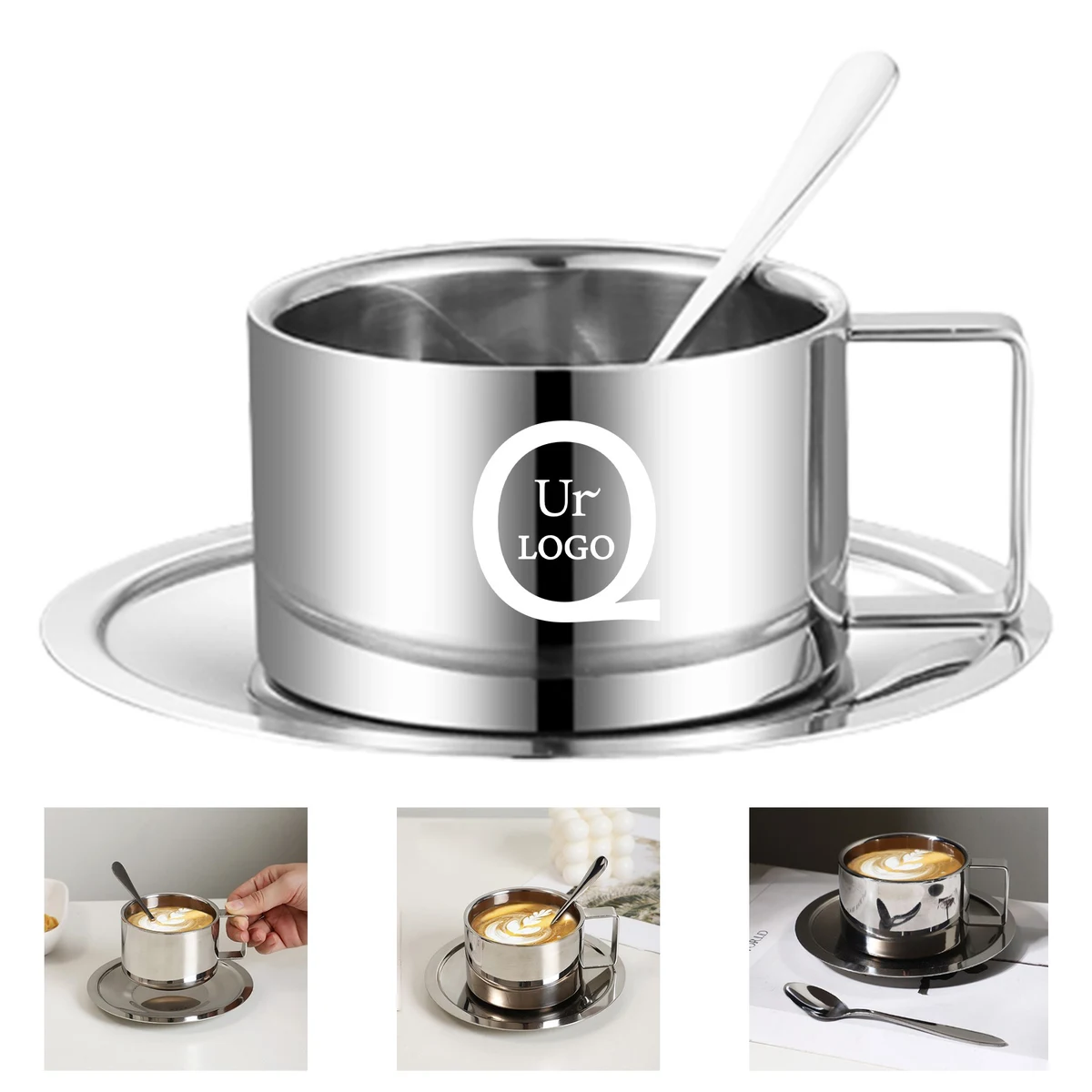 Coffee Cups W/ Saucer & Spoon Set 1
