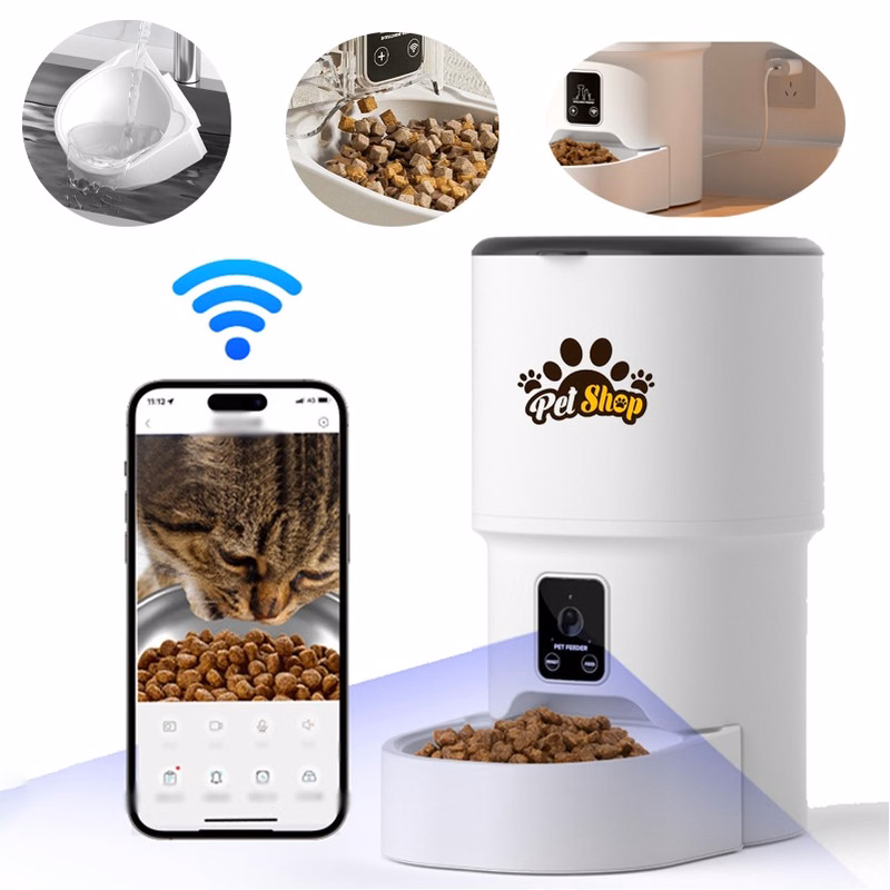 Auto Reminder Timed Cat Dog Food Dispenser