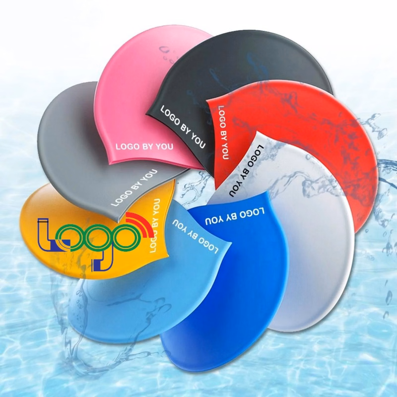 MOQ 20PCS Custom Logo Silicone Swim Cap Swimming Shower Hat