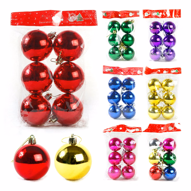 Christmas Tree 6cm 6pcs Colored Decorative Balls