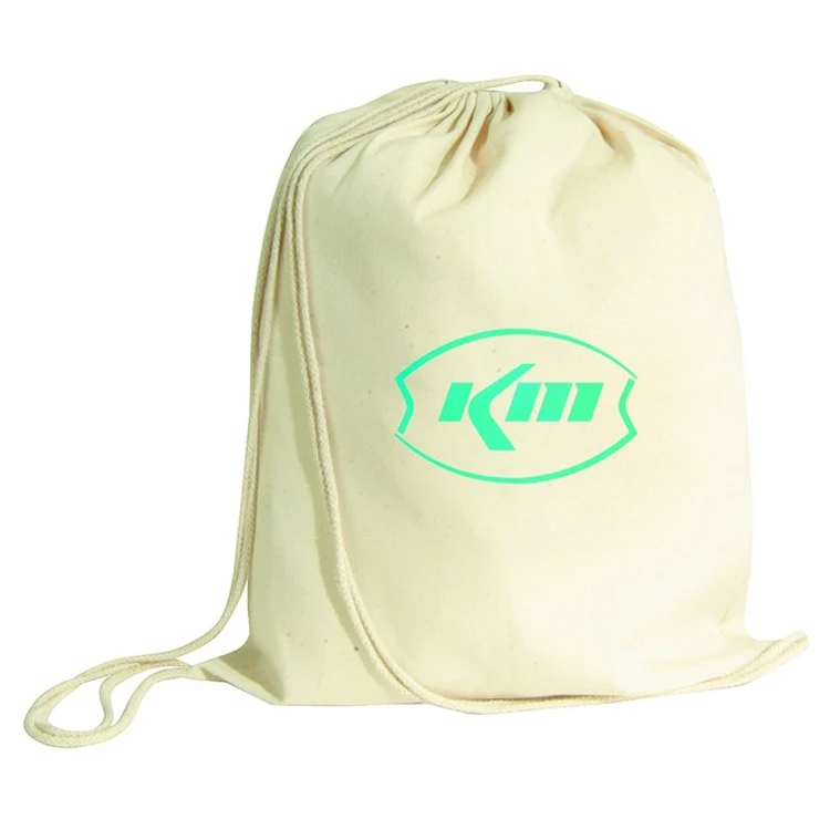 Cotton Drawstring Tote Bag, custom tote bag with logo imprint 1
