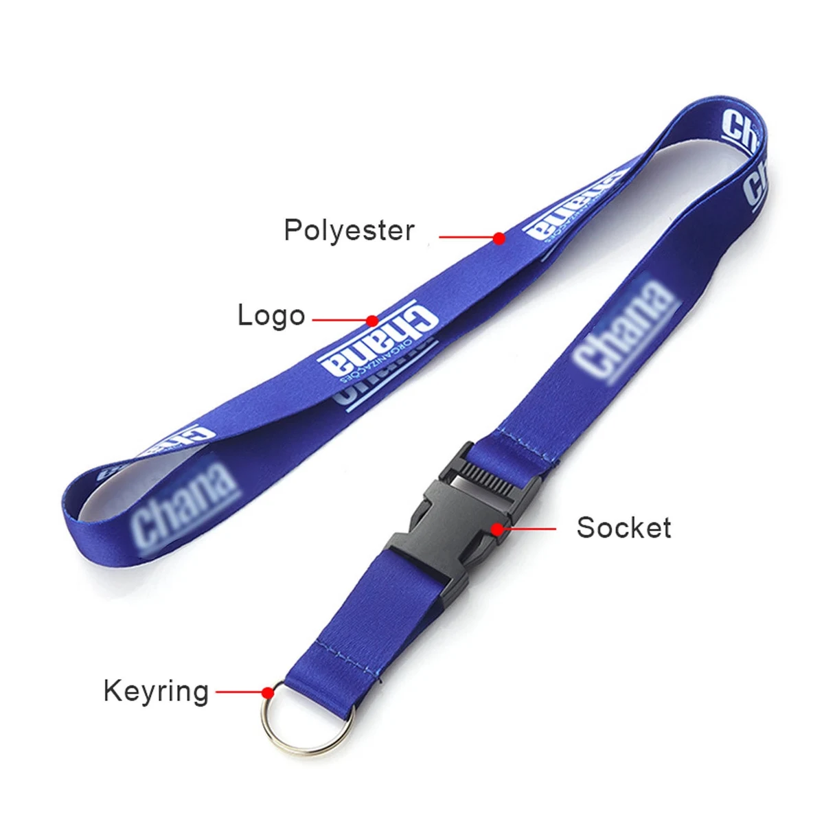 Detachable Woven Lanyards Buckle Release Custom with Keychai 1