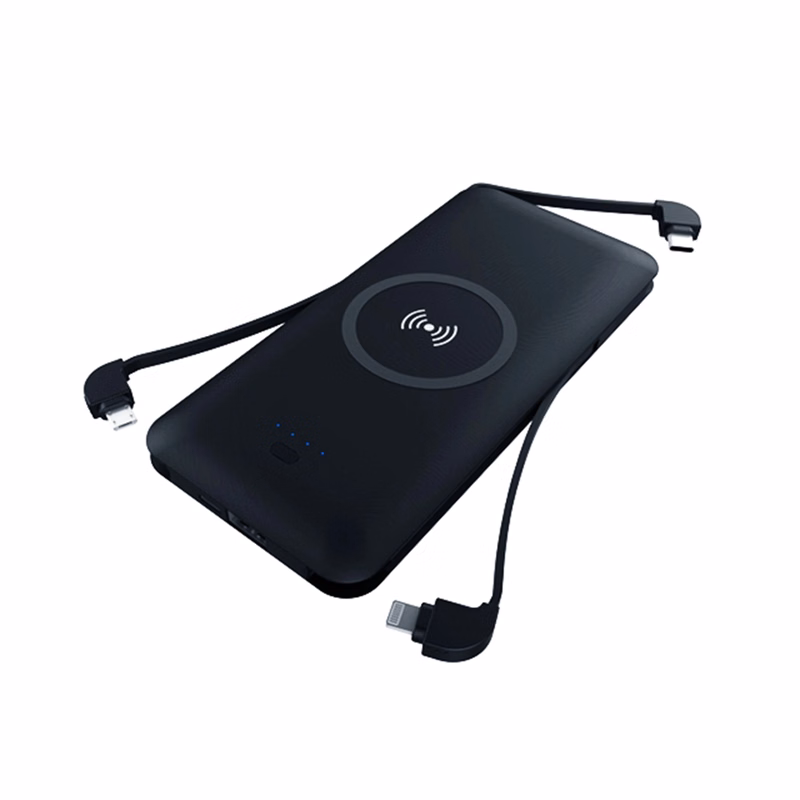 Wireless Charger Power Bank with Wall Plug-in and Cable