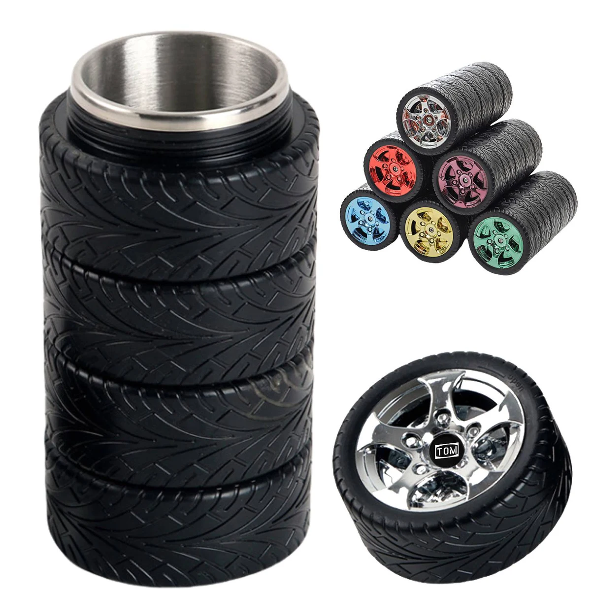 Business Gift Men 304 Stainles Steel Car Tire Coffee Tea Cup 1