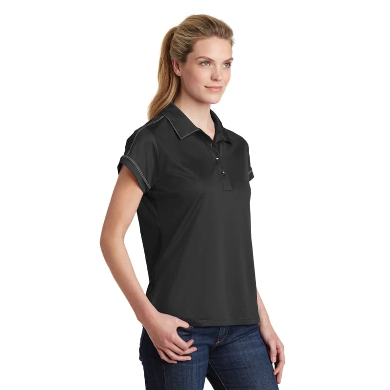 Sport-Tek Women's Contrast Stitch Micropique Sport-Wick Polo. 1