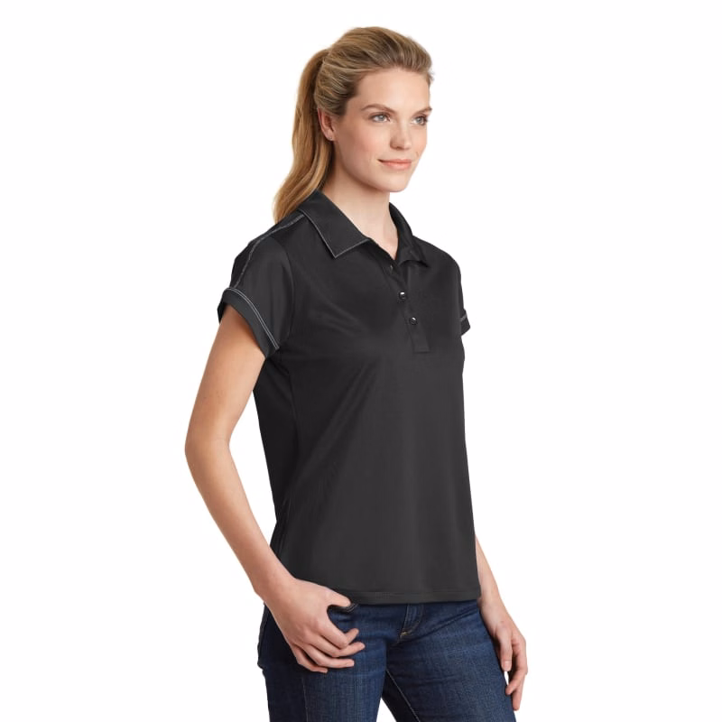 Sport-Tek Women's Contrast Stitch Micropique Sport-Wick Polo.