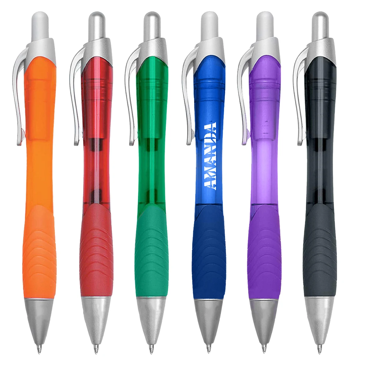 Translucent Plastic Push-Button Ballpoint-Pen 1