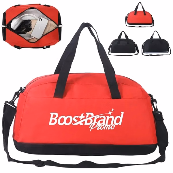Custom Lightweight Sports Duffel Bag with Adjustable Shoulder Strap — Gym & Travel