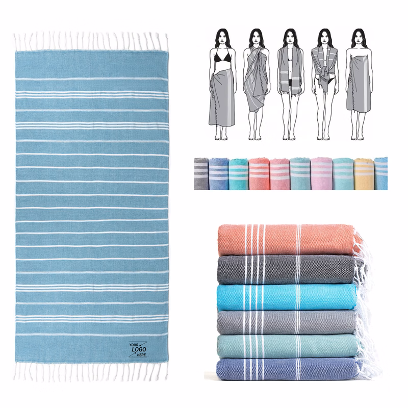 Luxury Turkish Cotton Beach Towel with Tassels