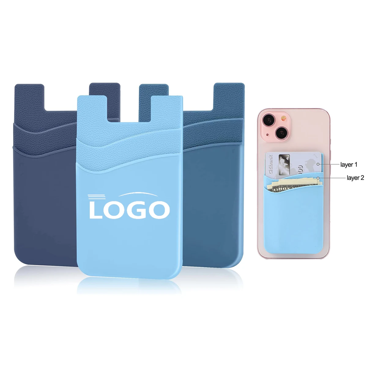 Silicone Phone Wallet Phone Sticker 1