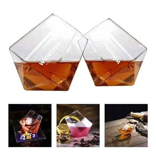 Custom Diamond Shaped Whiskey Glasses — Elevate Scotch Enjoyment & Bar Service 1