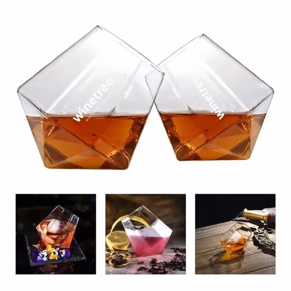 Custom Diamond Shaped Whiskey Glasses — Elevate Scotch Enjoyment & Bar Service
