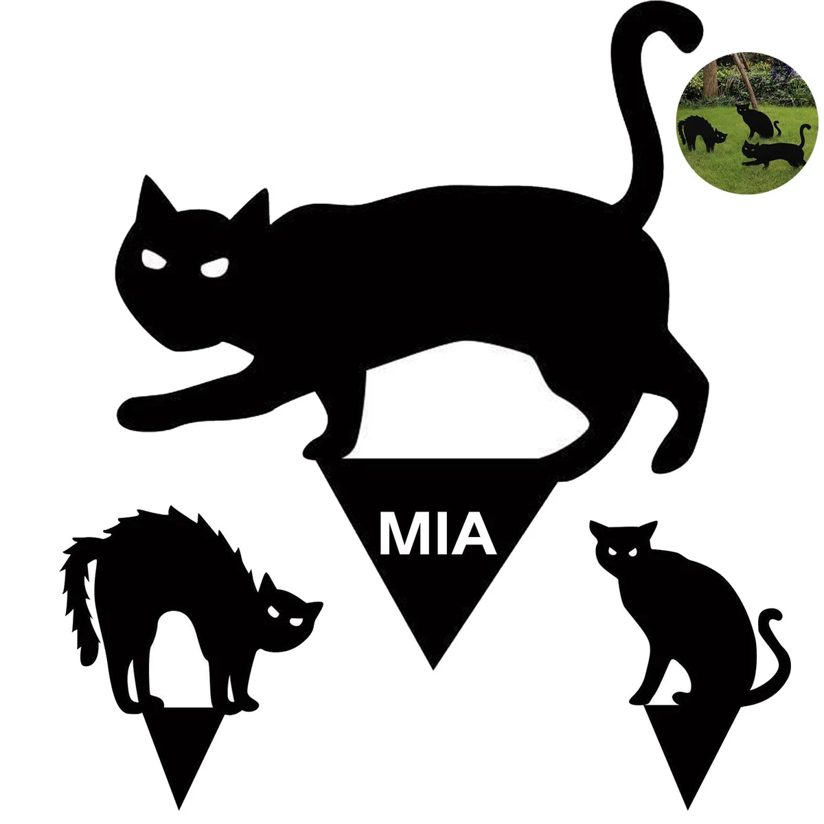 Acrylic Halloween Black Cat Silhouette Decoration 1
