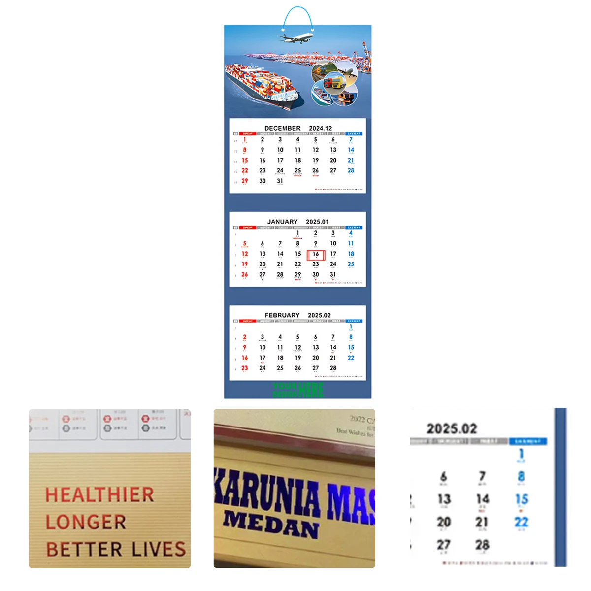 MOQ50 Custom Wall Calendar with Monthly Pages for 2025 1