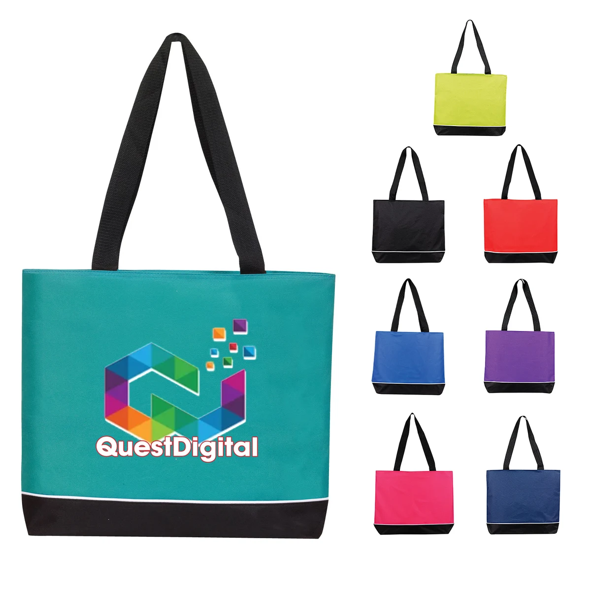 Zipper Shoulder Tote Bag with Full Top Zipper Gusset 1