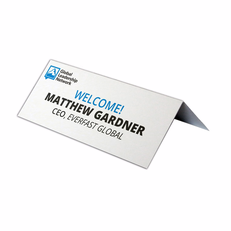 USA Made Premium Card Stock 1/2 Fold Table Tent Sign (5"Wx6"H)