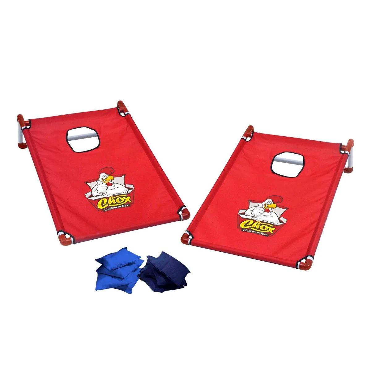 Portable Cornhole, 4 Navy & Royal Bean Bags 1