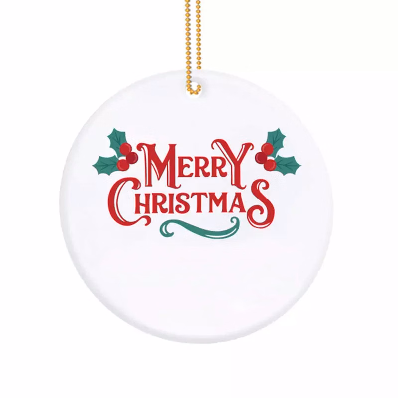 Round Ceramic Christmas Ornament