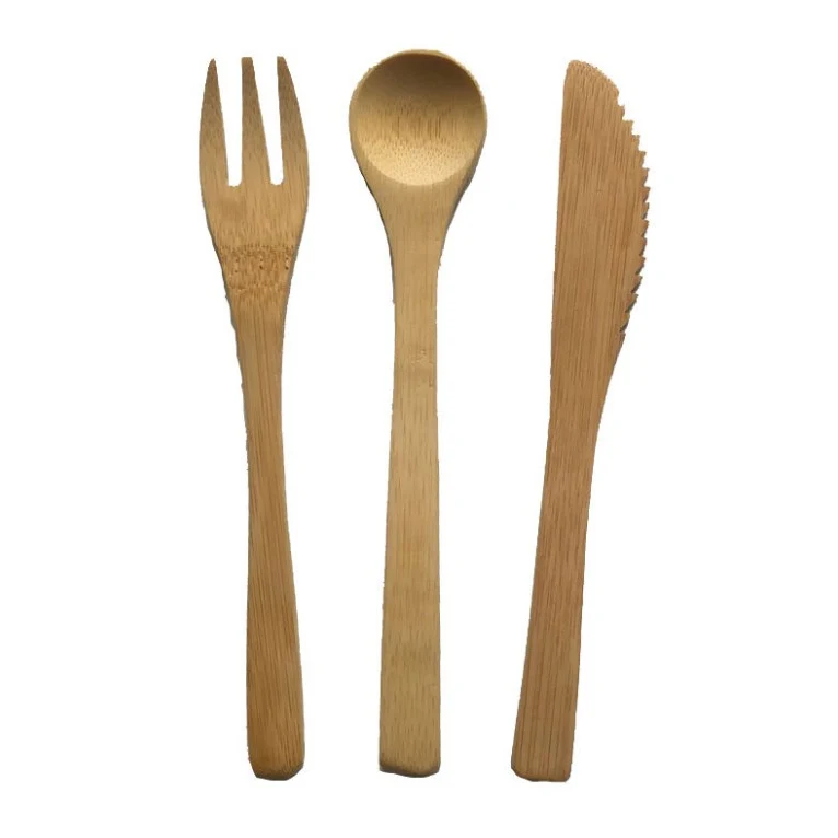 Bamboo Utensil Set in Cotton Pouch 1