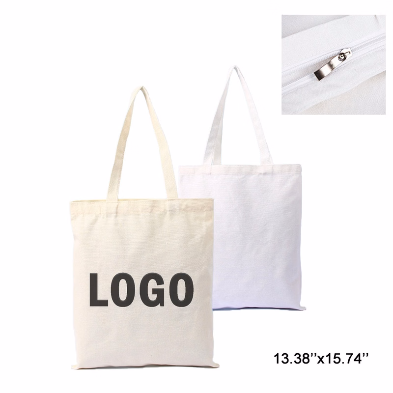 Canvas Tote Bag With Zipper Closure