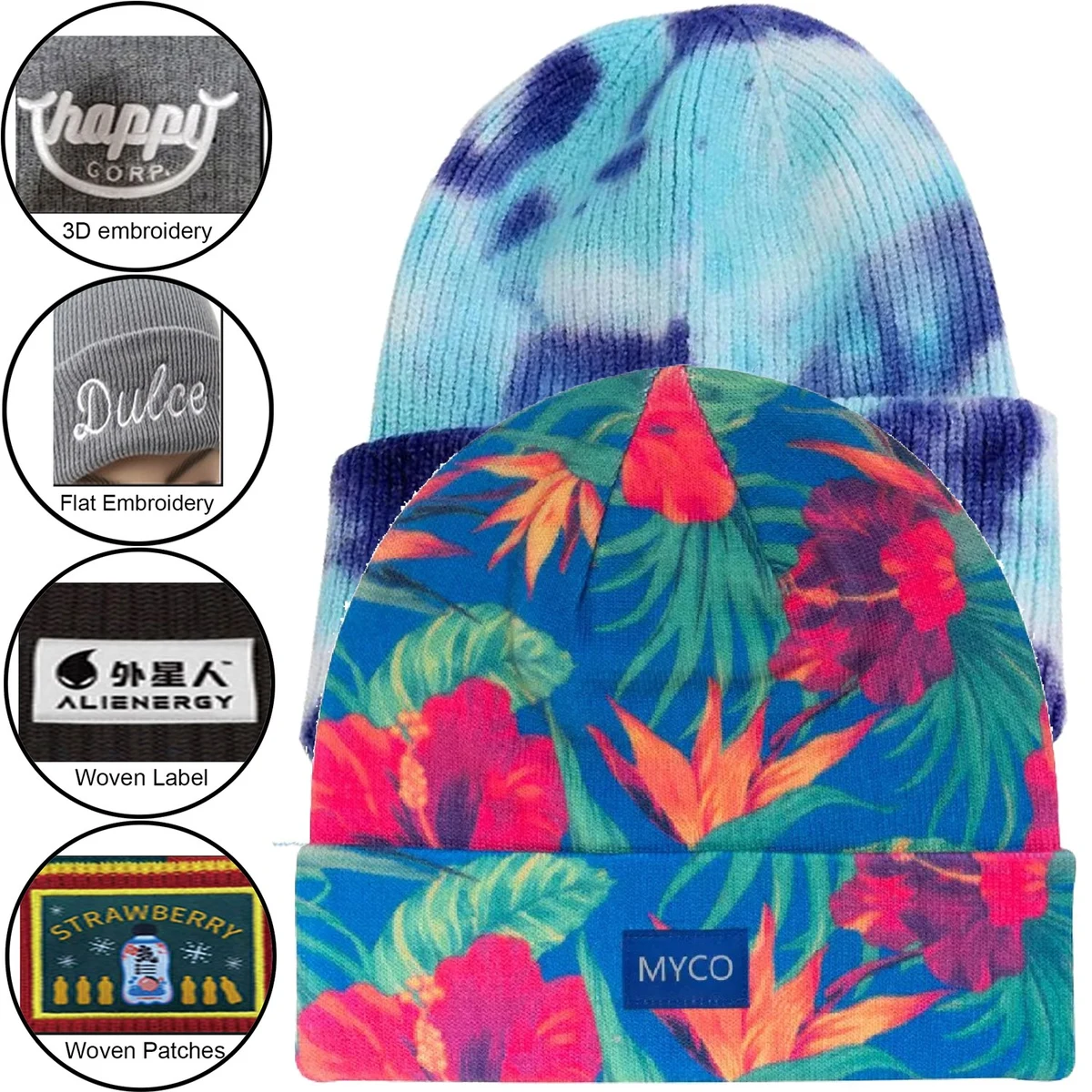 Knitted cuff sublimation beanie 1