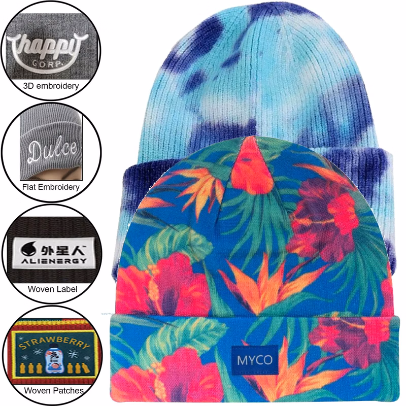 Knitted cuff sublimation beanie