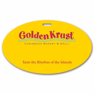 Full Color Write On Tag w/ Flexible Plastic Loop Strap (Oval 3"x5")