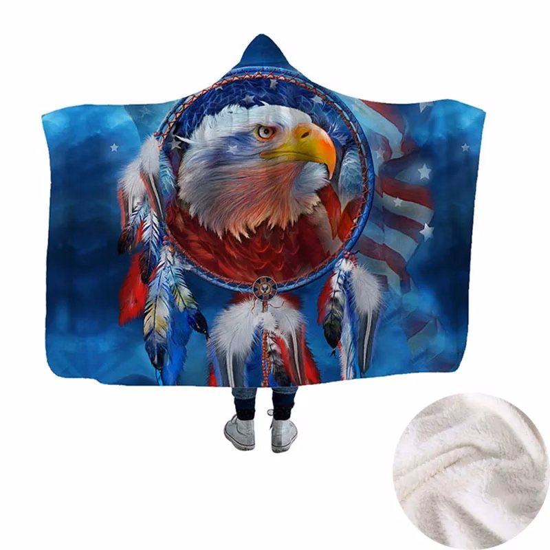 60x80 Hooded Sherpa Sublimation Hoodie Blankets
