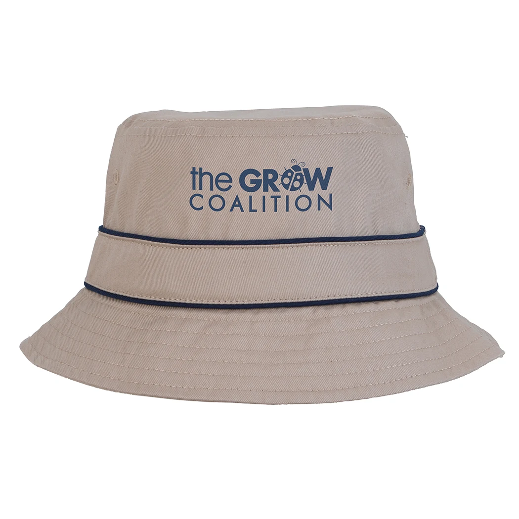 Cotton Bucket Hat with Trim 1