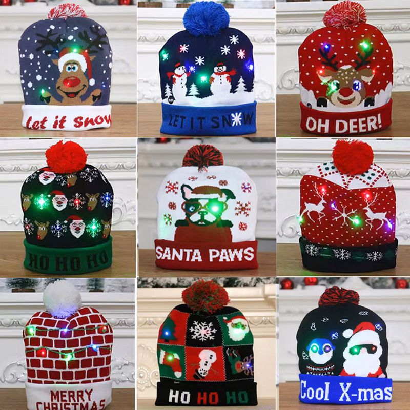 Reindeer Lights Blinky Beanie