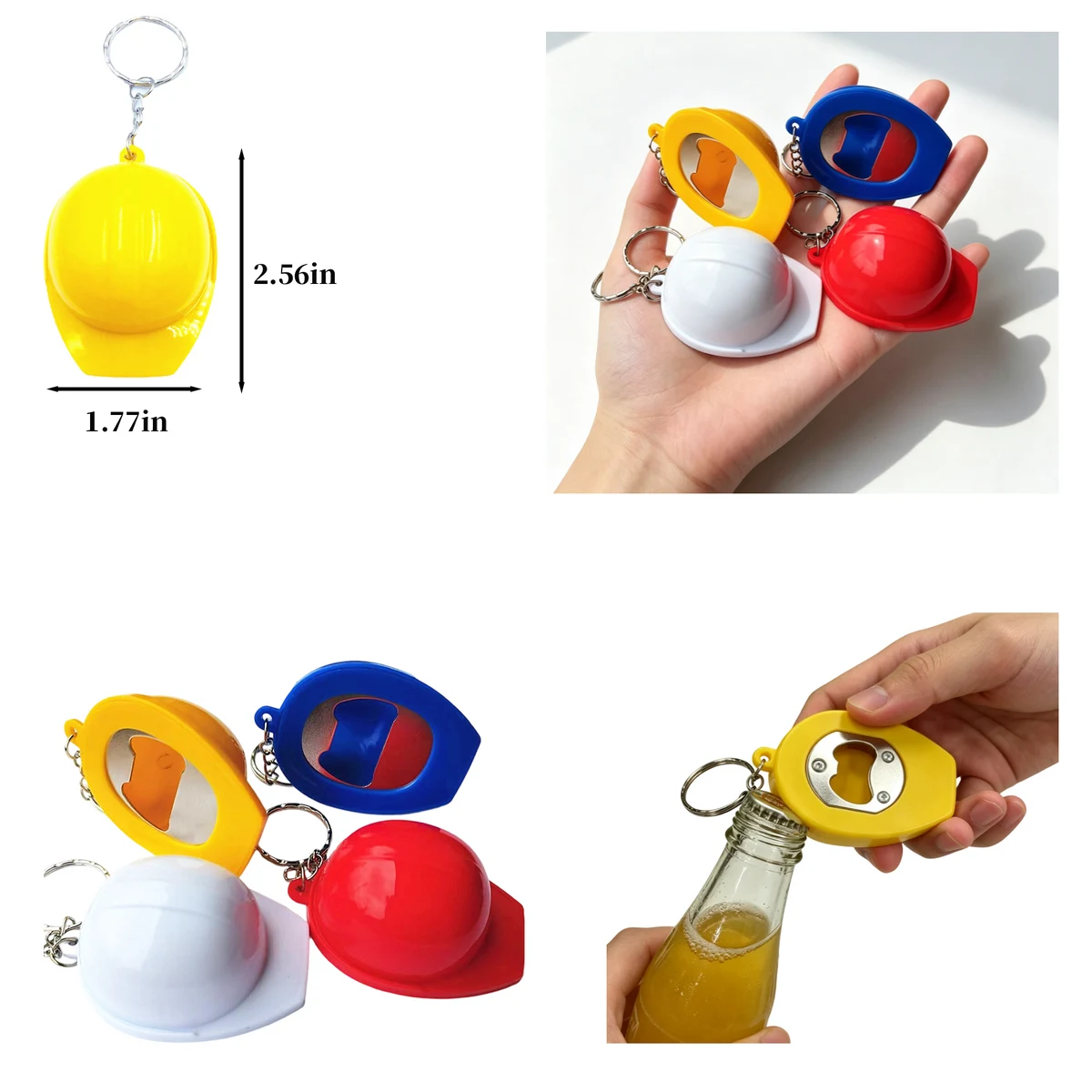 Hard Hat Bottle Opener With Keychain 1