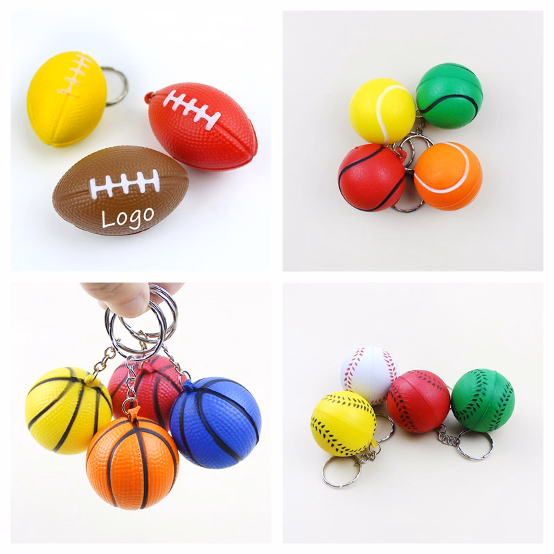 Ball Shape Stress Reliever Keychain